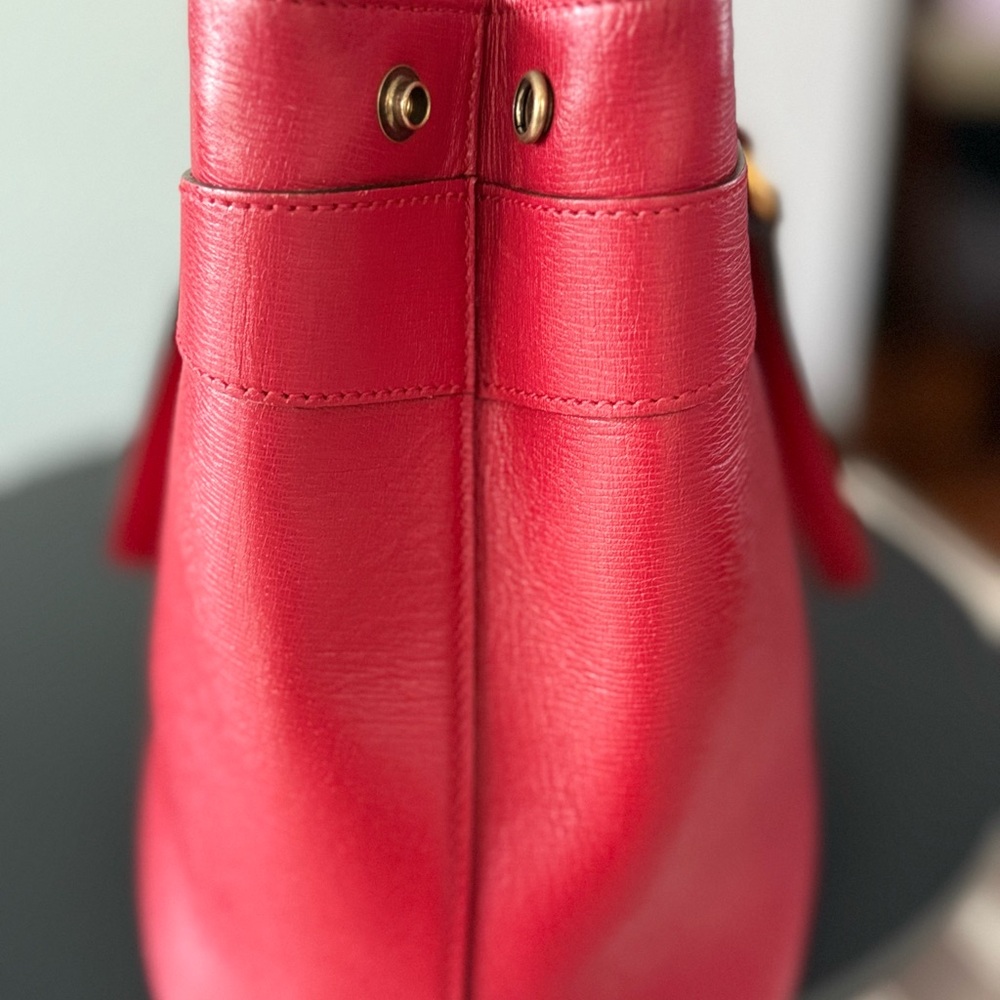 Red Gucci Horsebit 1955 Leather Tote Bag- - Picture 13 of 14